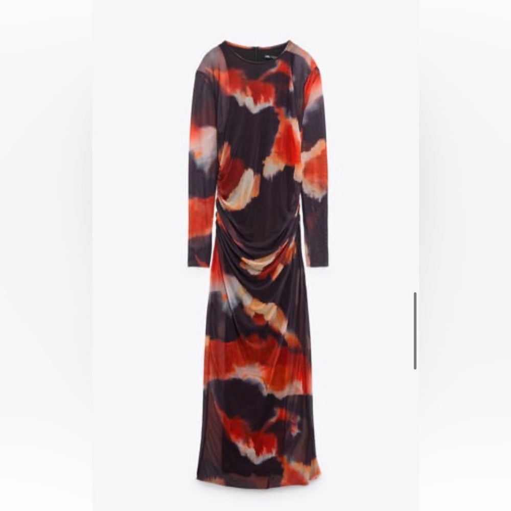 Zara printed tulle dress